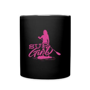 Sup Girl Stand Up Paddling Sup Frauen SUP Kleidung - Tasse einfarbig - Schwarz - Vorne