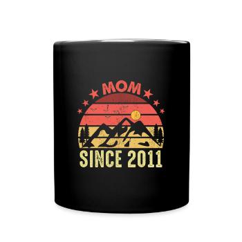 Mama seit 2011 Frauen Retro Vintage Cool Mütter - Tasse einfarbig - Schwarz - Vorne