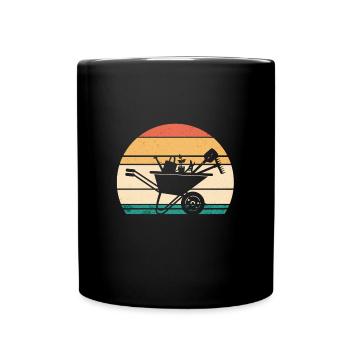 Vintage Brouette Jardin jardinier jardinier - Mug uni - noir - Devant