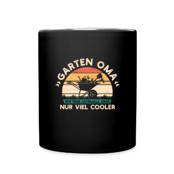 Garten Oma Spruch Obst Gemüse Gartenarbeit Gärtner - Tasse einfarbig - Schwarz - Vorne