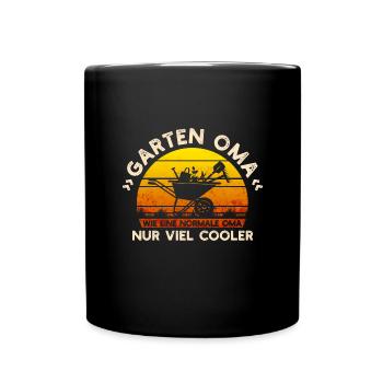 Garten Oma Spruch Obst Gemüse Gartenarbeit Gärtner - Tasse einfarbig - Schwarz - Vorne
