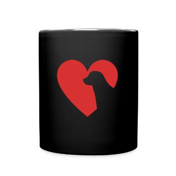 Heart Labrador | Dog, dog lover, animal - Full Colour Mug - black - Front