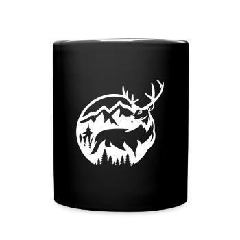 DEER DEER HUNTING GAME DEER MOTIF - Full Colour Mug - black - Front