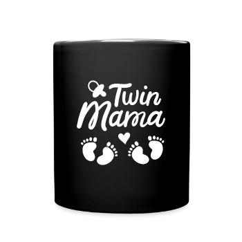 Twin Mama Cute Mom Mothers Day - Full Colour Mug - black - Front