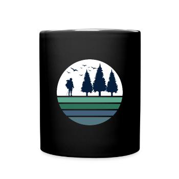 hiking adventure hiking time black forest trekking - Full Colour Mug - black - Front