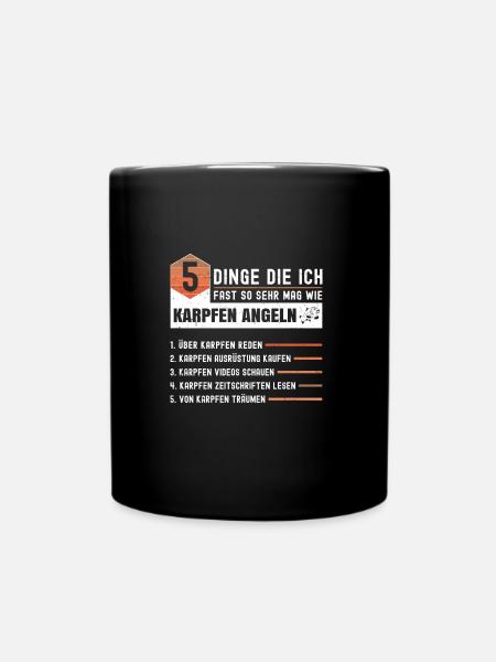 Anglerwitze Karpfen Angeln - Tasse einfarbig - Schwarz