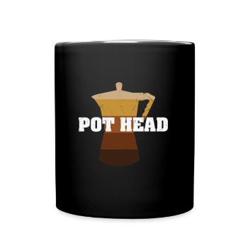 Pot Head, Vintage, Morgenmuffel - Tasse einfarbig - Schwarz - Vorne