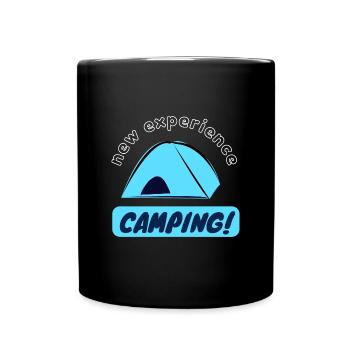 New experience - Camping! - Full Colour Mug - black - Front