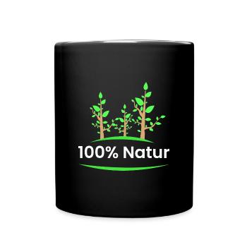 100% Natur - Tasse einfarbig - Schwarz - Vorne