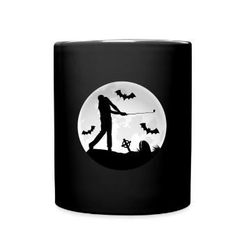 Golfer Golfplatz ist Halloween-Zombieland Golfass - Tasse einfarbig - Schwarz - Vorne