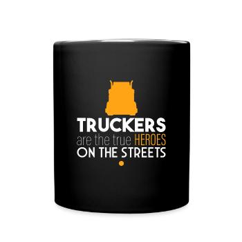 Les camionneurs sont des héros - Mug uni - noir - Devant