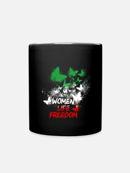 Femmes Vie Liberté,Liberté,Iran,Papillons - Mug uni - noir