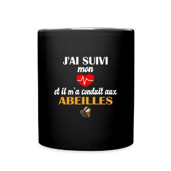 J'ai suivi mon coeur et il m'a conduit auxabeilles - Mug uni - noir - Devant