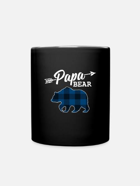 Papa Bear Bär Vater Geschenk Eltern Weihnachten - Tasse einfarbig - Schwarz