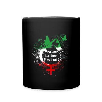 women life freedom,iran,Frauen Leben Freiheit - Tasse einfarbig - Schwarz - Vorne