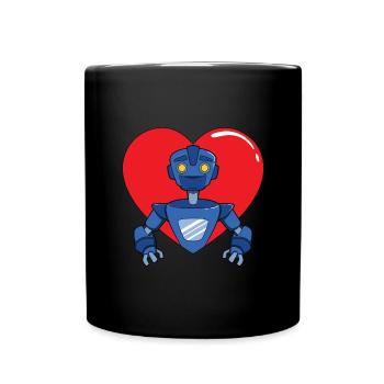 Roboter - Tasse einfarbig - Schwarz - Vorne