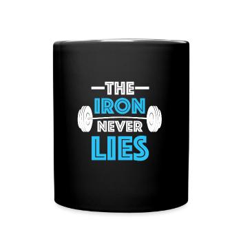 The iron never lies | Fitness, Dumbbell, Gym - Full Colour Mug - black - Front