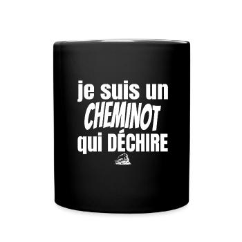 cheminot qui déchire - Mug uni - noir - Devant