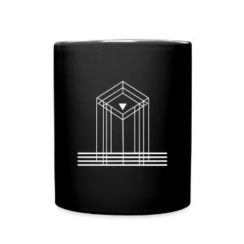 T-shirt triangle géométrique - blanc - Mug uni - noir - Devant