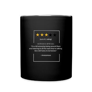Lustige 3 Sterne Bewertung für Freunde - Tasse einfarbig - Schwarz - Vorne