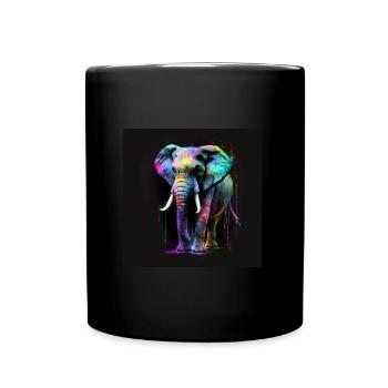 SCHÖNER ELEFANT MIT REFLEXION - Tasse einfarbig - Schwarz - Vorne