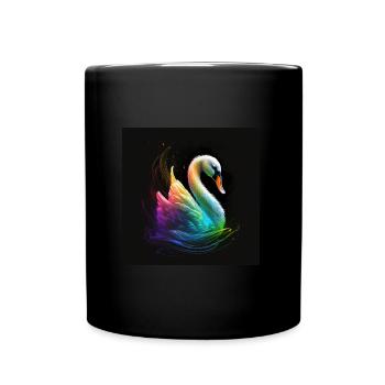 SCHÖNER MEHRFARBIGER SCHWAN - Tasse einfarbig - Schwarz - Vorne