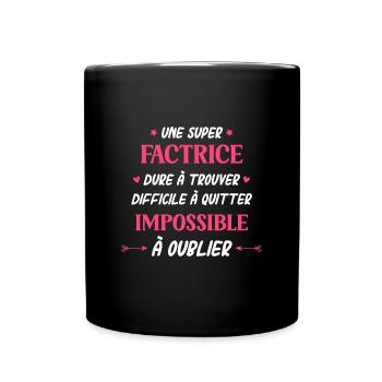 Super factrice - Mug uni - noir - Devant