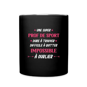 Super prof de sport - Mug uni - noir - Devant