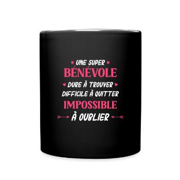 Super bénévole - Mug uni - noir - Devant
