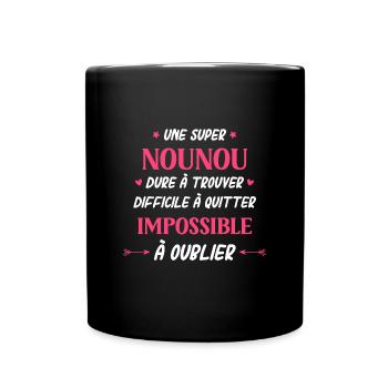Super nounou - Mug uni - noir - Devant
