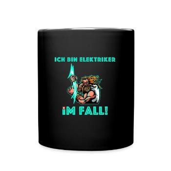 Ich bin elektriker | Zeus, Gott, Schweiz, Dialekt - Tasse einfarbig - Schwarz - Vorne