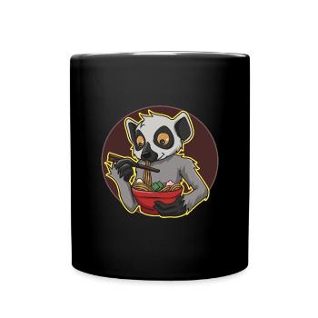 Ramen lémurien - Mug uni - noir - Devant