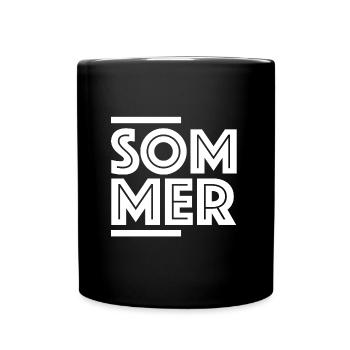 Sommer | Sonne, Ferien, Strand, Eis, Sommerferien - Tasse einfarbig - Schwarz - Vorne