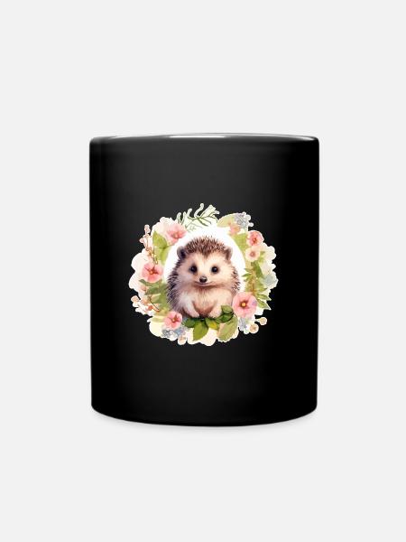 Süßer Igel - Tasse einfarbig - Schwarz