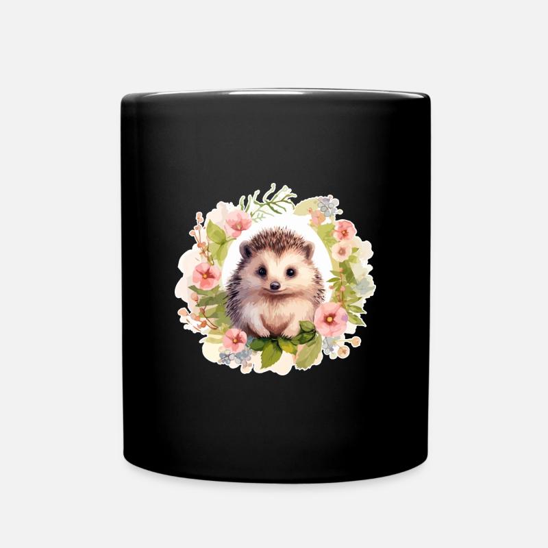 Süßer Igel - Tasse einfarbig - Schwarz