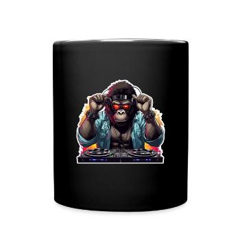 DJ Gorilla - Tasse einfarbig - Schwarz - Vorne