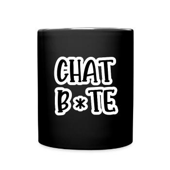 chat bite - Mug uni - noir - Devant