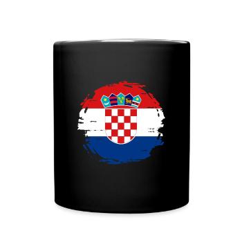 Drapeau de la Croatie Adriatique Zagreb Drapeau croate - Mug uni - noir - Devant