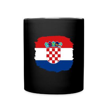 Kroatien Flagge Adria Zagreb Kroatische Fahne - Tasse einfarbig - Schwarz - Vorne