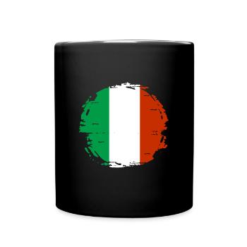 Drapeau de l’Italie Drapeau italien Vintage Look vieilli - Mug uni - noir - Devant