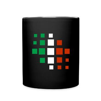 Drapeau de l’Italie Drapeau italien Vintage Look vieilli - Mug uni - noir - Devant
