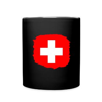 Drapeau de la Suisse Vintage Cross Used Look Suisse - Mug uni - noir - Devant