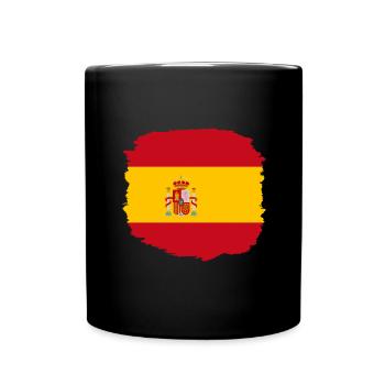 Spanien Flagge Vintage Spanische Fahne Used Look - Tasse einfarbig - Schwarz - Vorne