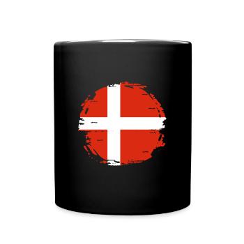 Drapeau du Danemark Scandinavie Drapeau du Danemark Voyage - Mug uni - noir - Devant