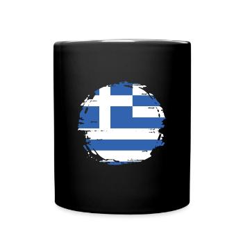 Drapeau de la Grèce Hellas Athènes Drapeau grec - Mug uni - noir - Devant