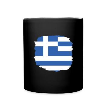 Drapeau de la Grèce Hellas Athènes Drapeau de la Grèce - Mug uni - noir - Devant