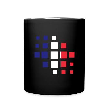 Frankreich Flagge Used Look Französische Fahne - Tasse einfarbig - Schwarz - Vorne