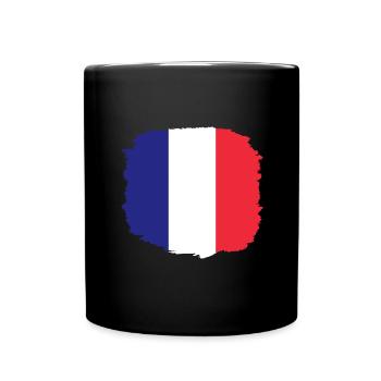 Drapeau France look usé drapeau français - Mug uni - noir - Devant