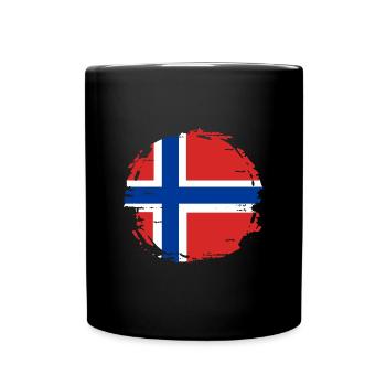 Drapeau de la Norvège Scandinavie Drapeau norvégien - Mug uni - noir - Devant
