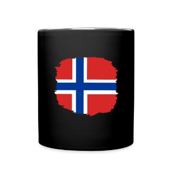 Drapeau de la Norvège Scandinavie Drapeau norvégien - Mug uni - noir - Devant